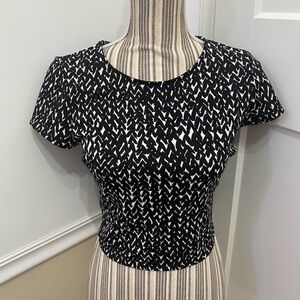Express black & white crop top.